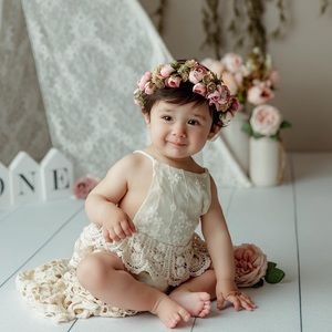 Baby girl romper - 12 months size - boho - 1st birthday